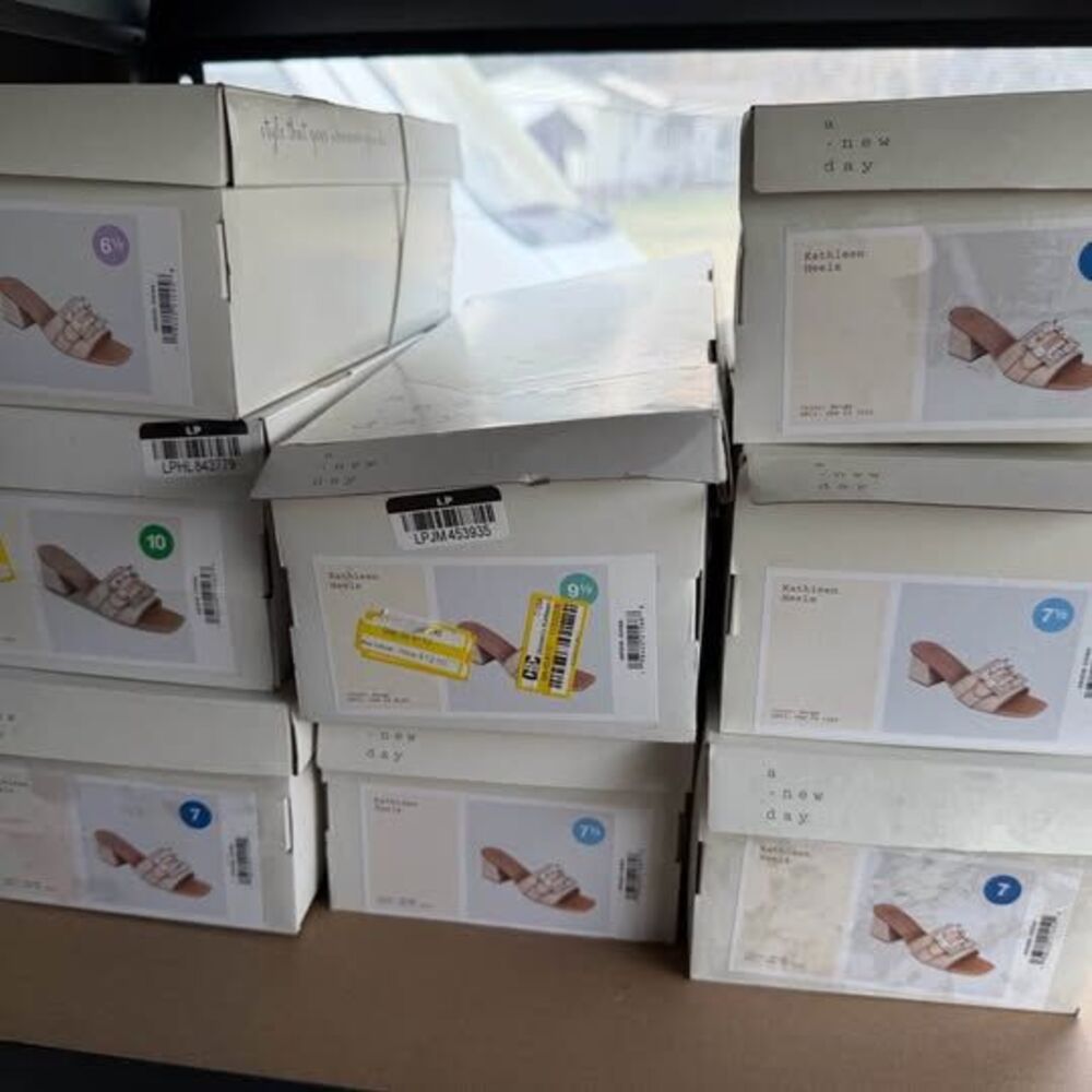 A New Day Kathleen Rhinestone Buckle Heeled Mules - Picture 7 of 10